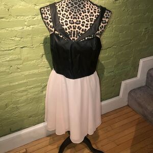 Bcbgeneration faux leather ballerina dress cut outs rock and roll for and flare